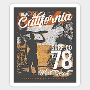 Vintage Retro California Beach Surf Sticker